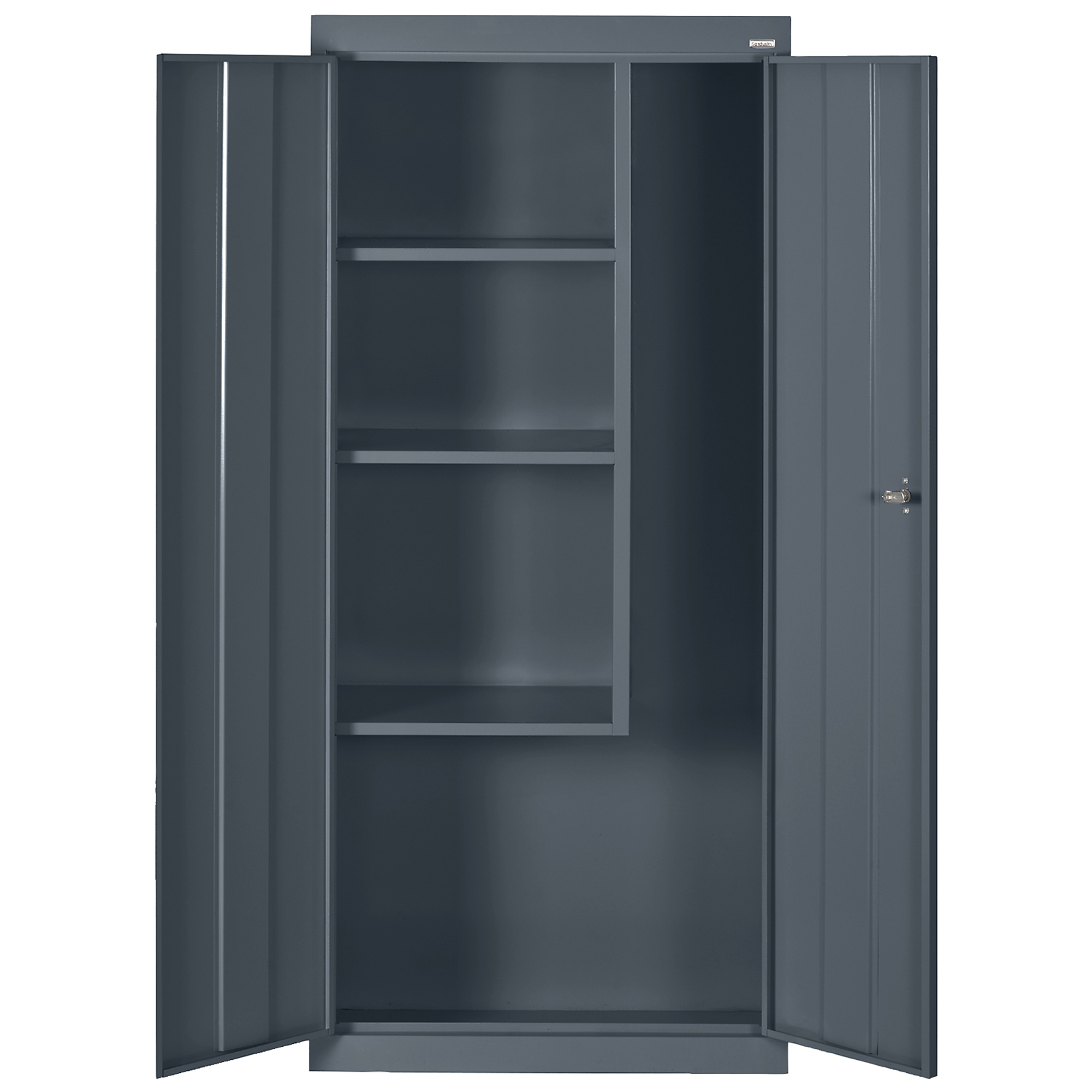 Sandusky Lee Supply Cabinet - 30in. x 18in. x 66in., Steel, Charcoal, Locking Handle, Model# VFC1301866-02